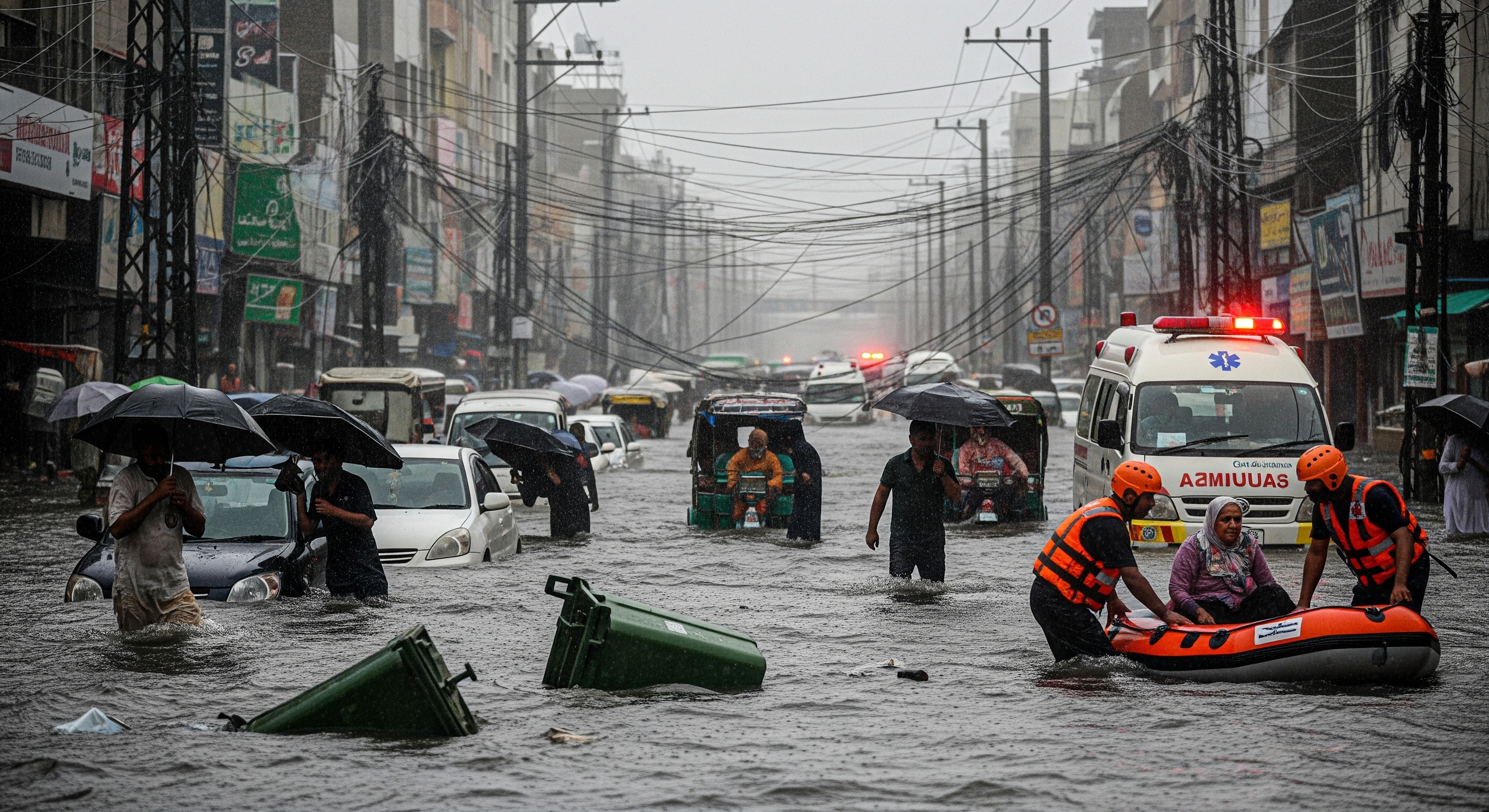 Karachi Faces Severe Disruptions as Monsoon Rains Batter the City, Power Outages Worsen